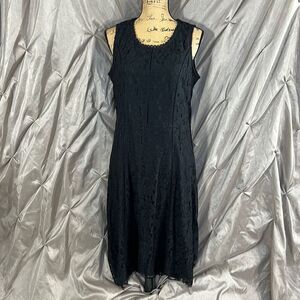 Isaac Mizrahi live black lace overlay Hilow dress